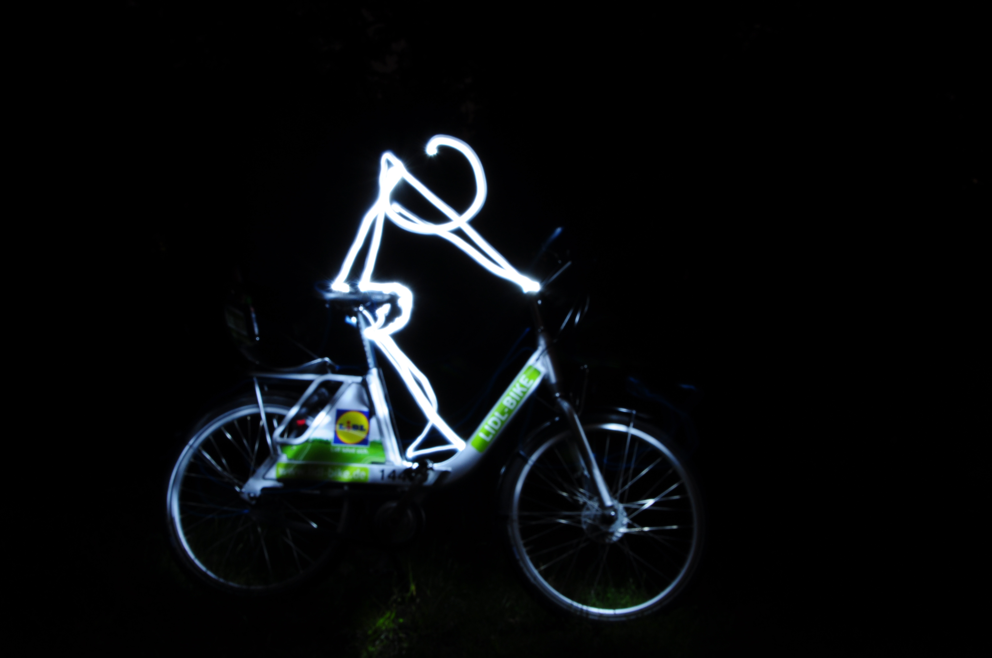 light painting radfahrer